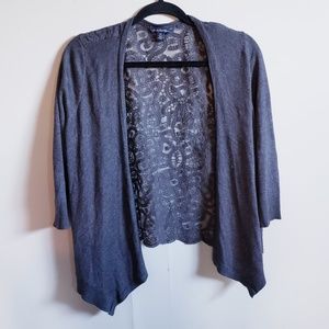 AE Lace Back Open Cardigan